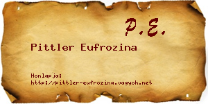 Pittler Eufrozina névjegykártya